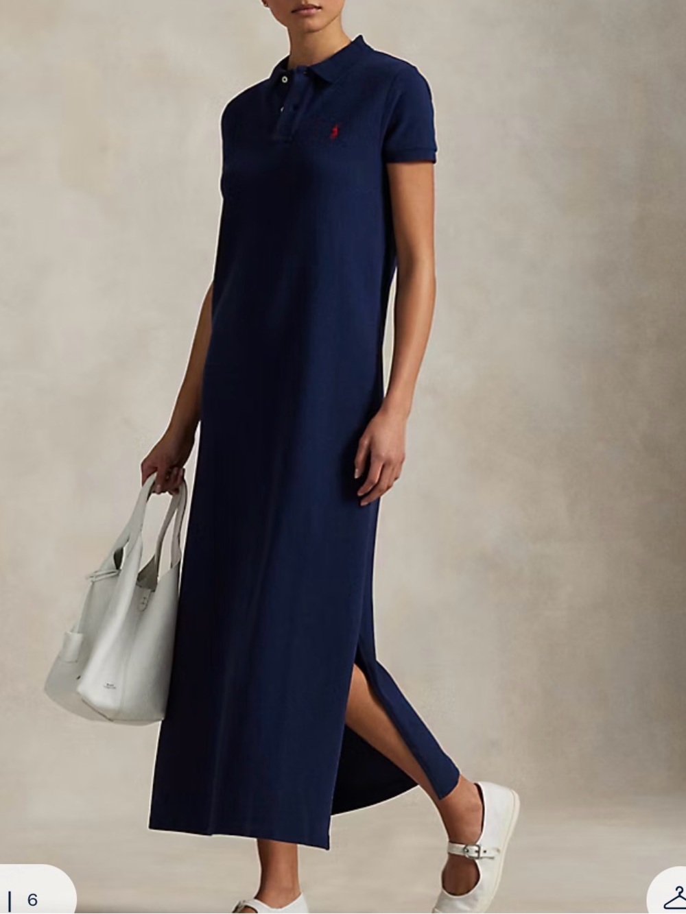Ralph Lauren Navy Polo Maxi Dress with embroidered Pony.